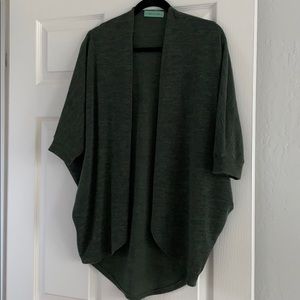 Forest green open cardigan